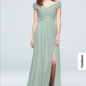 David’s Bridal NWT dusty sage bridesmaid dress, wedding, mint, light green, MOH